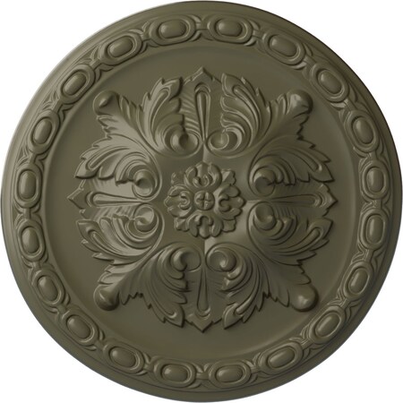 Ekena Millwork Stockport Ceiling Medallion, Hand-Painted Painted Turtle, 11 3/4"OD x 3/8"P CM12STPTF